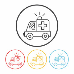 Poster - ambulance line icon