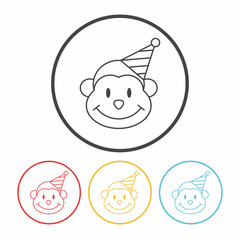 Canvas Print - birthday character line icon