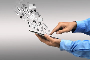 Wall Mural - internet social media and business