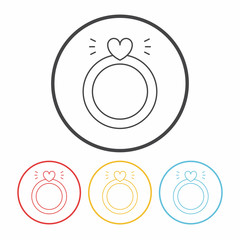 Poster - diamond ring line icon