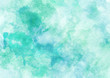 Blue and Green Sea Colorful Watercolor Background.