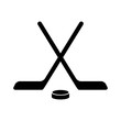 Hockey stick with puck flat icon for apps and websites