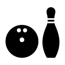 Bowling Ball And Pin Flat Icon For Apps And Websites