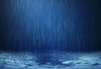 rain water drop falling to the floor in rainy season