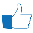 © bitmedia.dk - Like Hand with thumb up in blue, white hand.