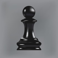 Realistic Chess Pawn Isolated On Gray Background