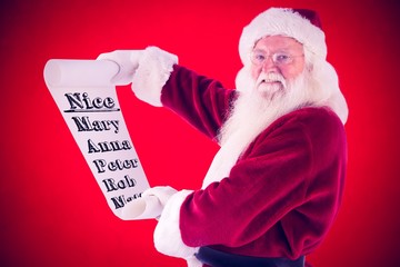 Poster - Composite image of father christmas holds a list