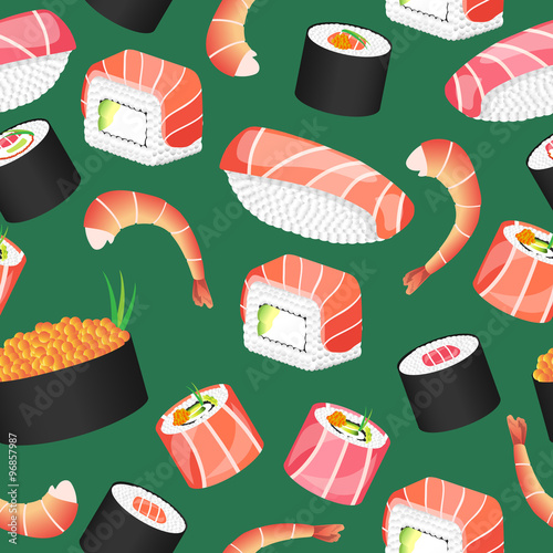 Board z aluminiowym obramowaniem Zielony wzór sushi