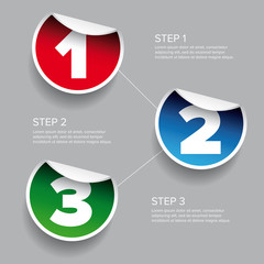 Wall Mural - One two three - progress steps vector sticker