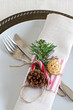 Single table place setting for Christmas