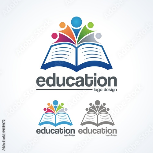 Education Logo Book And Abstract People Creative Logo Design Buy This Stock Vector And Explore Similar Vectors At Adobe Stock Adobe Stock