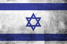 Grunge Flag Of Israel On Concrete Wall