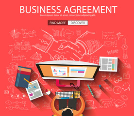 Wall Mural - Business Agreement concept wih Doodle design style