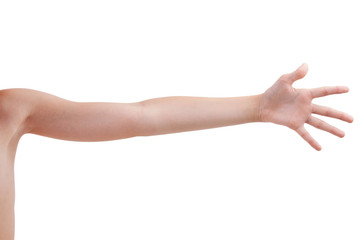 stretched human hand