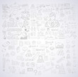 Business doodles Sketch set : infographics elements isolated,