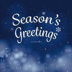 Wall Mural - seasons greetings calligraphy card vector design