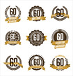 © visarts - Vector Set of Retro Anniversary Gold Badges 60th Years Celebrating