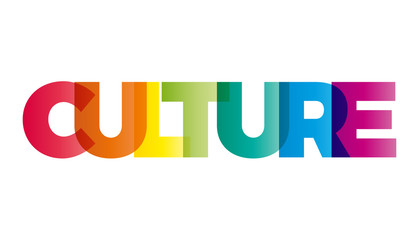 Wall Mural - the word culture. vector banner with the text colored rainbow.