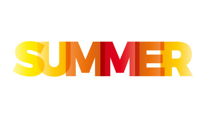 The word Summer. Vector banner with the text colored rainbow.