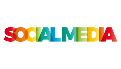 Wall Mural - the word social media. vector banner with the text colored rainb
