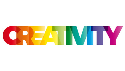 Wall Mural - the word creativity. vector banner with the text colored rainbow