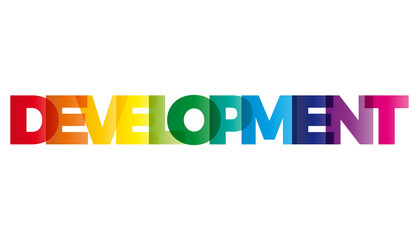 Wall Mural - the word development. vector banner with the text colored rainbo