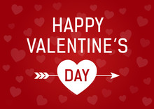Happy Valentine's Day Greeting Card With Arrow Through Heart