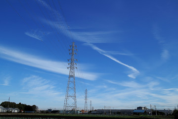 steel towers and the cloudy blue sky #4