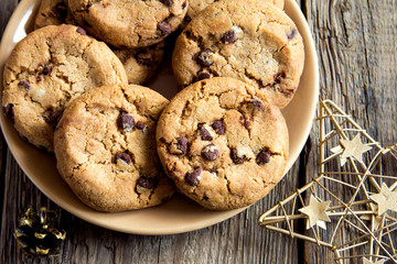 Poster - Chocolate chip cookies with christmas star