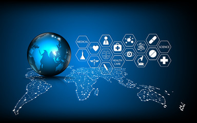 Wall Mural - vector abstract background global technology medical innovation concept