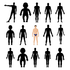 Wall Mural - Human silhouettes template figure