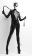 © Richard Semik - standing woman wearing latex clothes with a whip