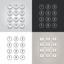 User Interface Keypad For Phone Vector Set