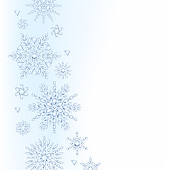 Wall Mural - Light christmas new year winter snowflakes background.