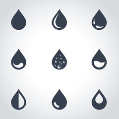 Wall Mural - vector black drop icon set. drop icon object, drop icon picture, drop icon image - stock vector