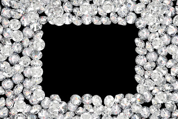 Wall Mural - Luxury diamonds frame on black backgrounds