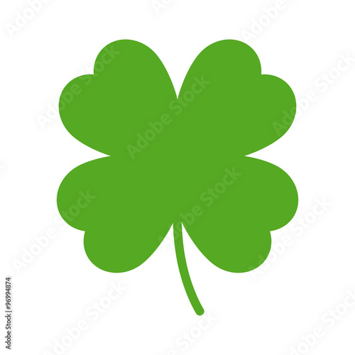 Fotografía Good luck four leaf clover flat icon for apps and websites