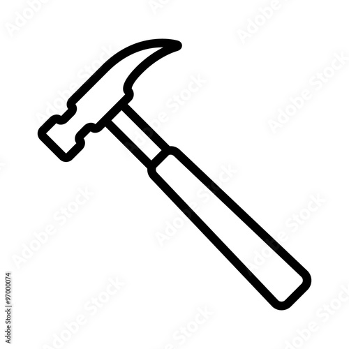 House repair hammer flat icon for apps Poster Mural XXL