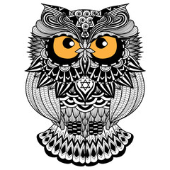 Wall Mural - Ethnic owl / african / indian / totem for shirt design,logo and icon