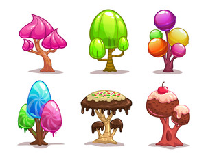 Canvas Print - Cartoon sweet candy tree