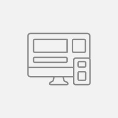 Wall Mural - responsive web design line icon.