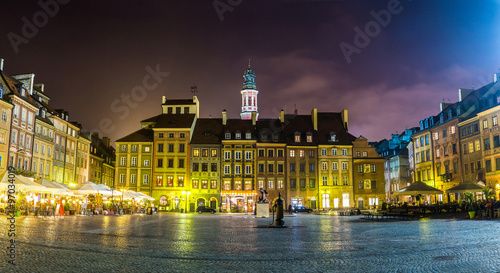 Naklejka - mata magnetyczna na lodówkę Old town sqare in Warsaw