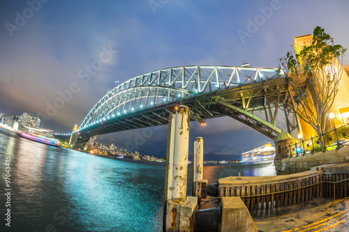 Obraz na płótnie Sydney Harbour Bridge at night, Australia