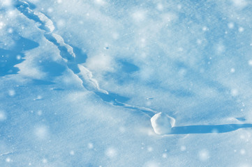 Wall Mural - Winter background with snowball and brilliant snow