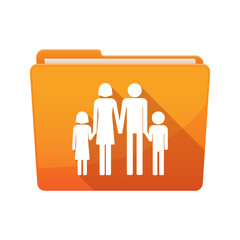 Poster - Long shadow  binder with  a conventional family pictogram