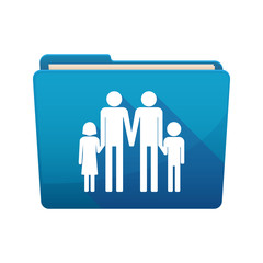 Poster - Long shadow  binder with  a gay parents  family pictogram