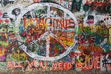 Fototapeta Młodzieżowe - Colourfull peace graffiti on wall