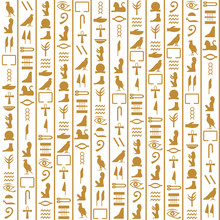 Ancient Egyptian Vector Seamless Vertical Pattern With Hieroglyphs
