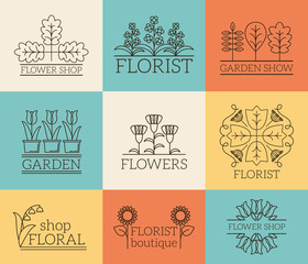 Wall Mural - Gardening and floristry logos