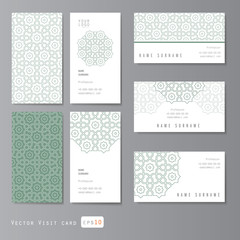 Visit cards set with arabic ornament